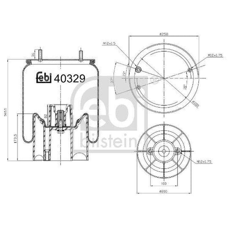 Febi Air Suspension Bellow 200mm 40329