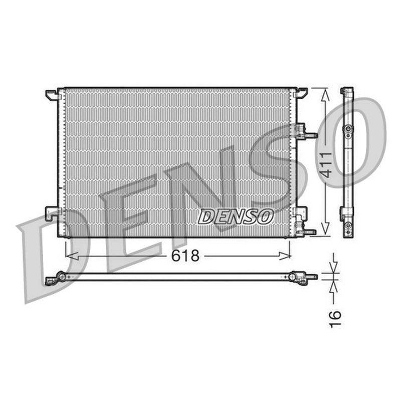 Denso Air Conditioning Condenser fits Hyundai Grand Santa Fé 2013-2018 2.2
