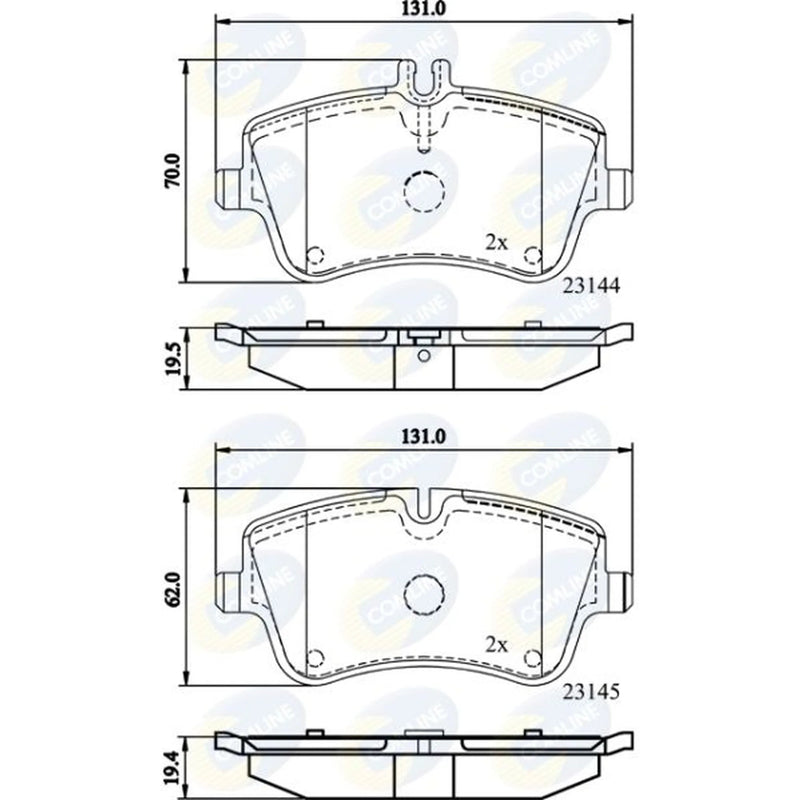 Comline 4 x Front Brake Pad Set fits Mercedes-Benz C-Class 2000-2008