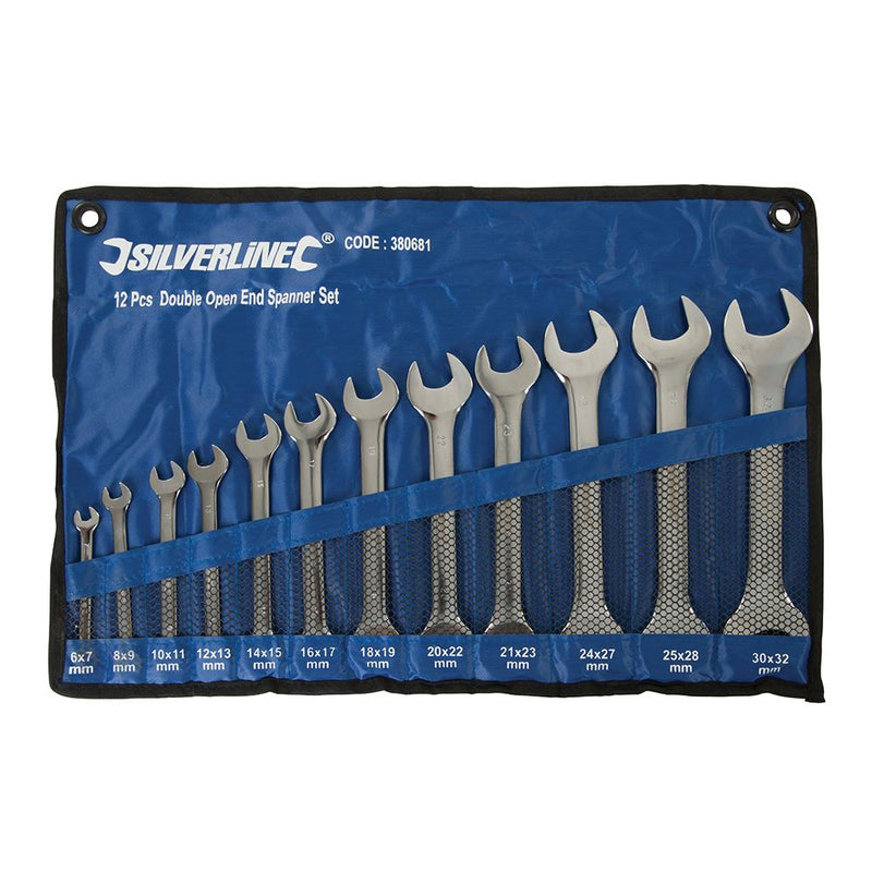 Silverline Open Ended Spanner Set 12pce 6 - 32mm 380681 Silverline  - Dynamic Drive