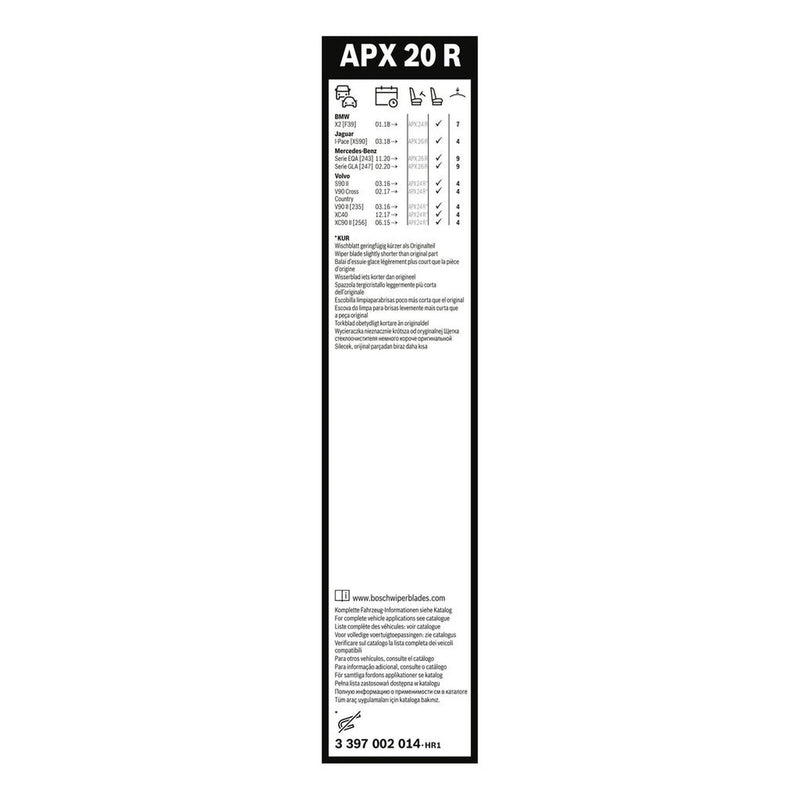 Bosch Aerotwin Wiper Blade 500mm — APX20R fits BMW X2 2017-2023
