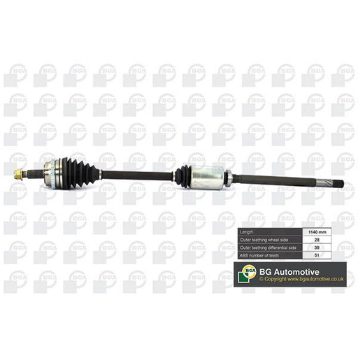 BGA CV Drive Shaft Driveshaft Front Right fits Opel Movano A 2001 on 2.5
