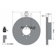 Textar 2 x Vented Rear Brake Discs 92170603-x2