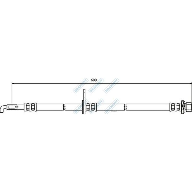 Apec Brake Hydraulic Hose Line Front Left fits Toyota Avensis 2003-2008