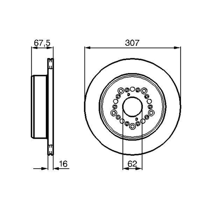 Bosch Front & Rear Brake Discs & Pads fits Nissan Murano I 2006-2008 3.5