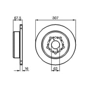 Bosch Rear Brake Vented Discs & Pads fits Nissan Murano I 2006-2008 3.5