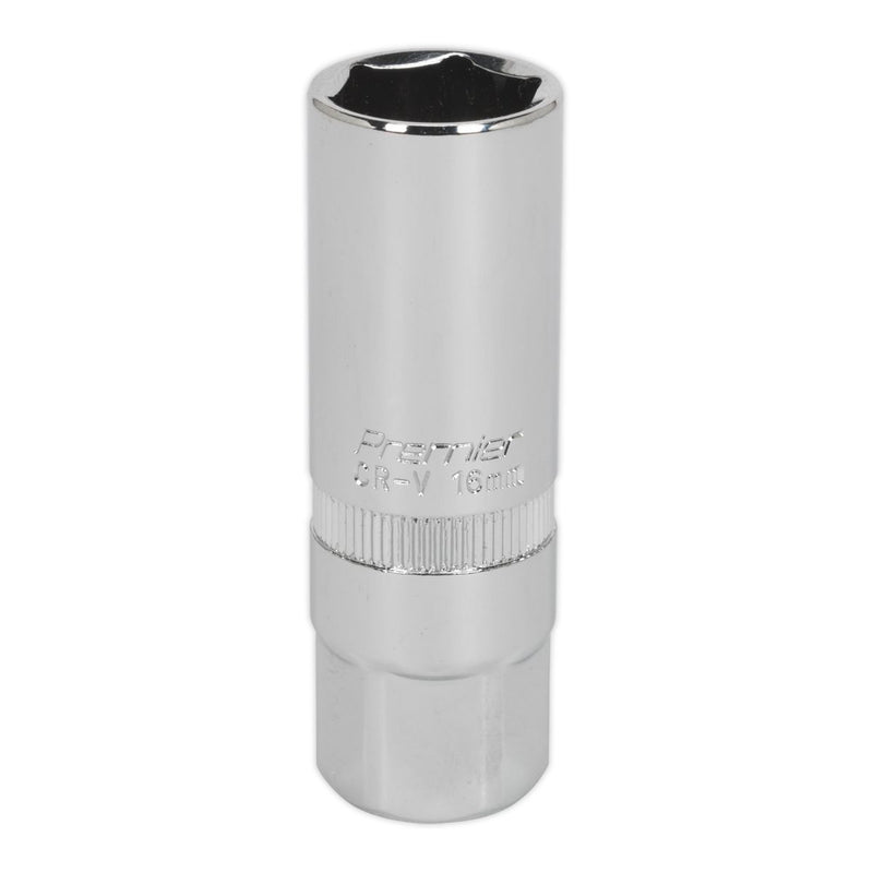 Sealey Spark Plug Socket 16mm 3/8"Sq Drive S38SP10 Sealey - Dynamic Drive