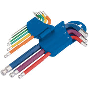 Draper Metric Coloured Hex. and Ball End Key Set (9 Piece) 66132 Draper - Dynamic Drive