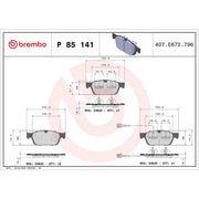 Brembo 4 x Front Brake Pad Set fits VW California T5 Camper 2009-2015 2.0