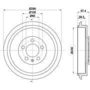 Mintex Brake Drum Assembly Rear fits Skoda Octavia I 1996-2010 1.4 1.6 1.9