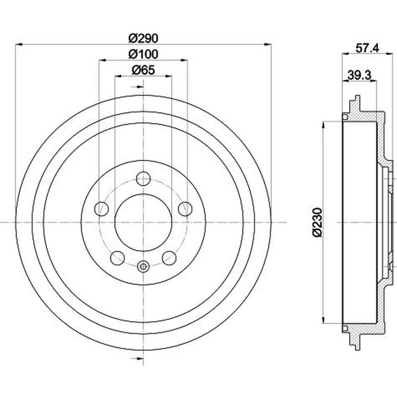 Mintex Brake Drum Assembly Rear fits Skoda Octavia I 1996-2010 1.4 1.6 1.9