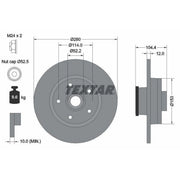 Textar 2 x Solid Rear Brake Discs 92268903-x2