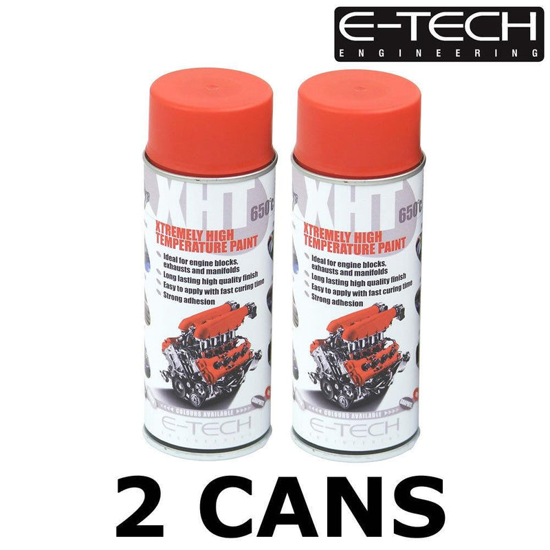 2X RED E-Tech 400ml Extremely High Temperature Paint XHT VHT Exhaust E-Tech - Dynamic Drive