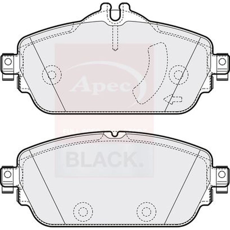 Apec Black Front Brake Pad Set fits Mercedes-Benz C-Class 2013-2023