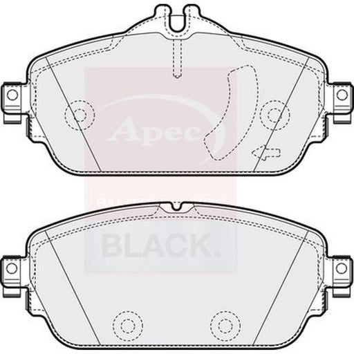Apec Black Front Brake Pad Set fits Mercedes-Benz C-Class 2013-2023