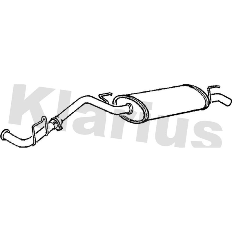Klarius Box With Tail Pipe Rear fits Renault Clio I 1990-1998 1.2 1.4 1.9
