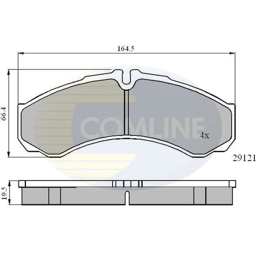 Comline 4 x Rear Brake Pad Set fits Iveco Daily I 1985-1989