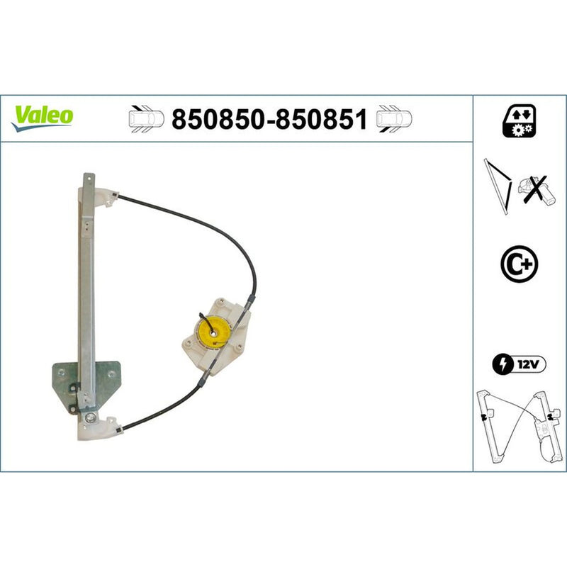 Valeo Electric Window Regulator Lifter Left Rear 850850