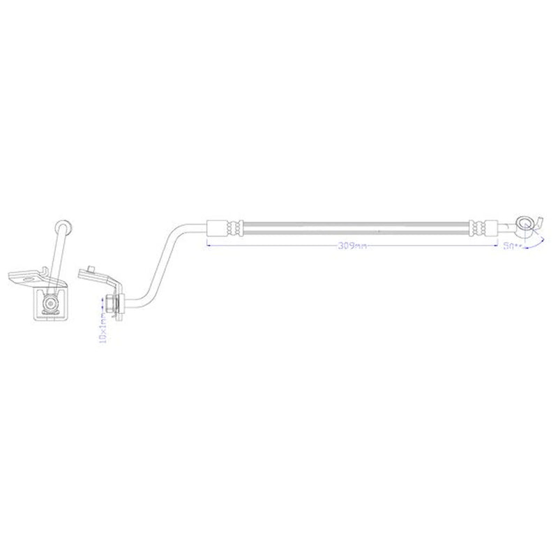 Juratek Brake Hydraulic Hose Line Rear Right fits Hyundai Santa Fé II 2006-2012