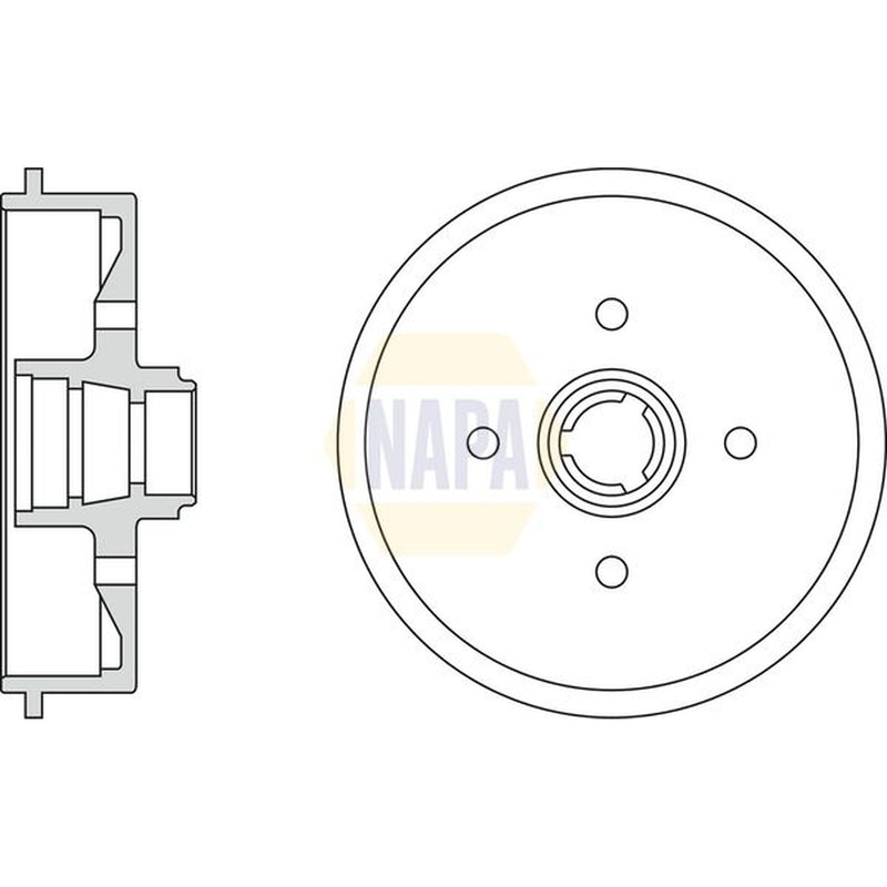 NAPA Brake Drum Assembly Rear fits Audi 80 B2 1978-1987 1.6 1.8 1.9 2.0