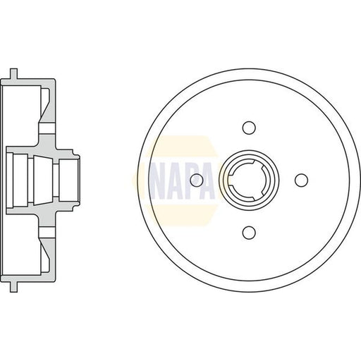 NAPA Brake Drum Assembly Rear fits Audi 80 B2 1978-1987 1.6 1.8 1.9 2.0