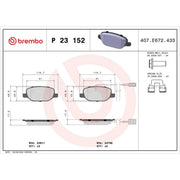 Brembo Rear Brake Pad Set fits Alfa Romeo Giulietta 2010-2020 1.4 1.6 1.8 2.0