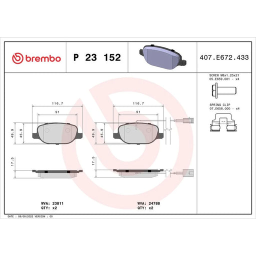 Brembo Front & Rear Pads fits Alfa Romeo Giulietta 2010-2020 1.4 1.6 1.8 2.0
