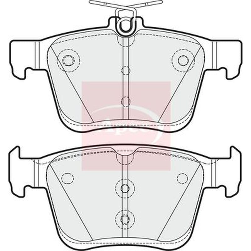 Apec Rear Brake Pad Set fits Audi A3 2012-2020 1.0 1.2 1.4 1.5 1.6 1.8