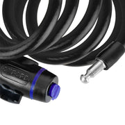 Oxford Self Coiling Tensile Steel Cable Lock 12mm x 1800mm Smoke Oxford - Dynamic Drive