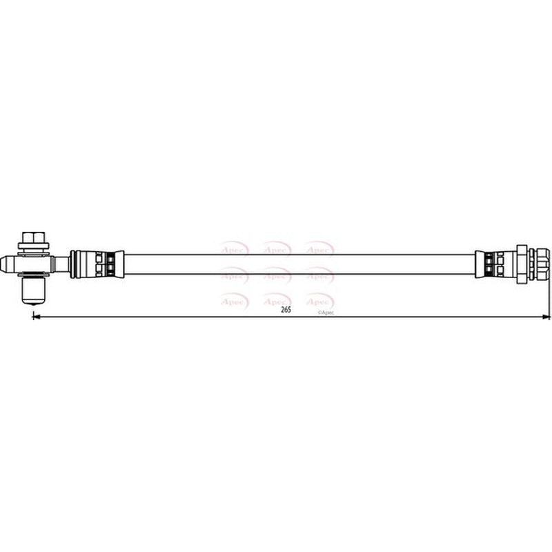Apec Brake Hydraulic Hose Line Rear Left fits Audi A1 2011-2018 1.4 2.0