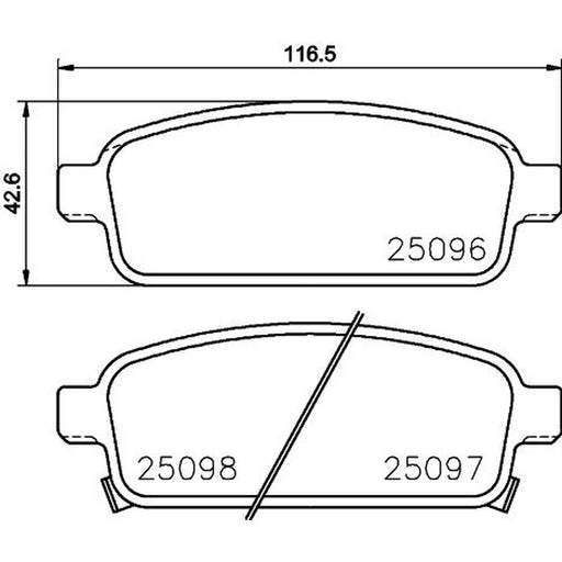 DON Rear Brake Pad Set fits Chevrolet Aveo 2013 on 1.4