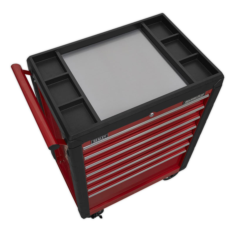 Sealey Rollcab 7 Drawer with Ball-Bearing Slides Red AP3407 Sealey - Dynamic Drive