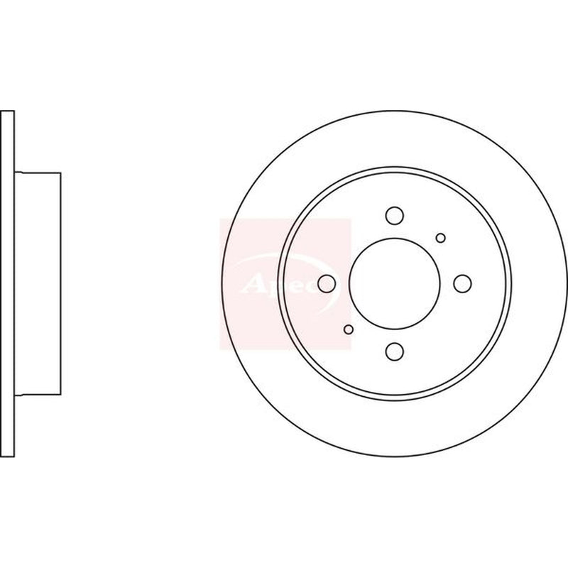Apec Rear Brake Solid Discs & Pads fits Nissan Sunny 1990-1995 2.0