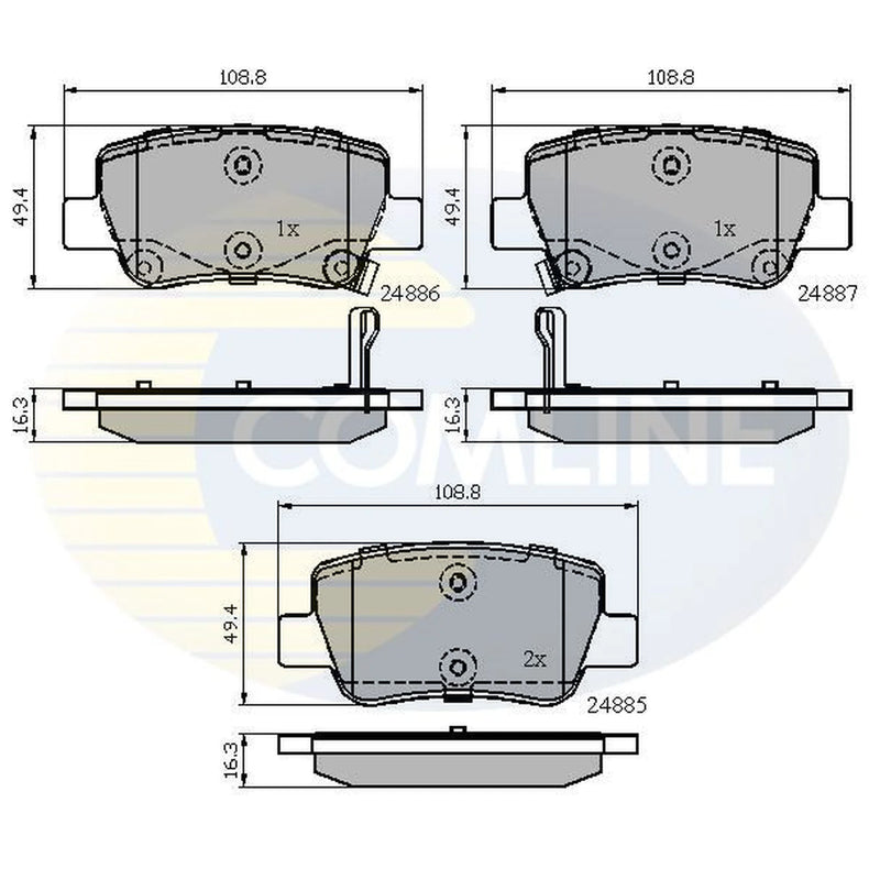 Comline Front & Rear Pads fits Toyota Avensis 2008-2018 1.6 1.8 2.0