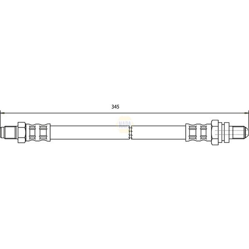 NAPA Brake Hydraulic Hose Line Rear fits Ford Courier Hatchback 2000-2003 1.8