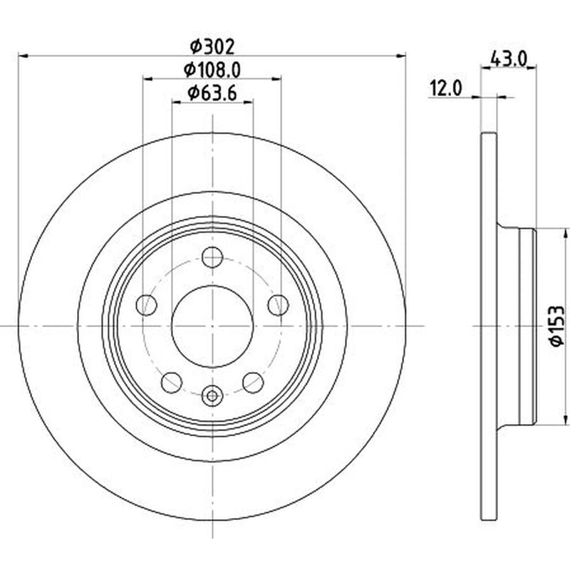 Mintex 2 x Solid Rear Brake Discs MDC2838C-x2