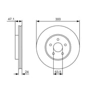 Bosch 2 x Vented Brake Discs