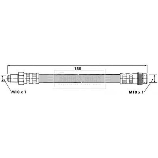Borg & Beck Brake Hydraulic Hose Line outer BBH6606