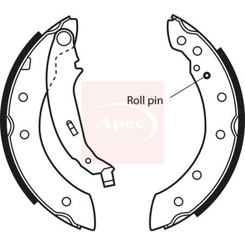 Apec Brake Shoe Set Axle Kit fits Citroën Saxo 1996-2004 1.1 1.4 1.5 1.6