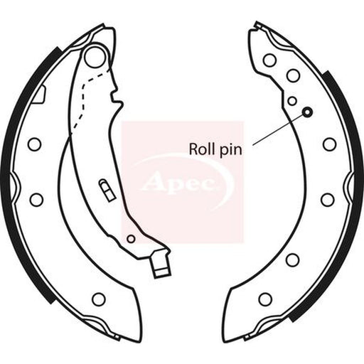 Apec Brake Shoe Set Axle Kit fits Citroën Saxo 1996-2004 1.1 1.4 1.5 1.6