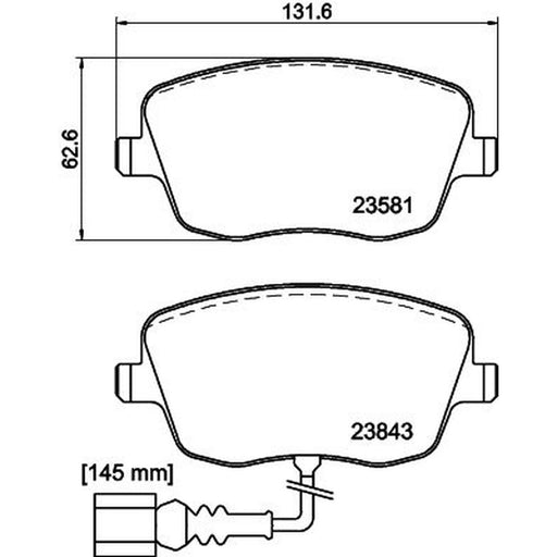 Mintex Front Brake Pad Set fits Seat Cordoba 2002-2009 1.4 1.6 1.9 2.0