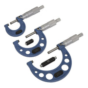 Sealey Micrometer Set 3pc Metric AK9651M Sealey - Dynamic Drive