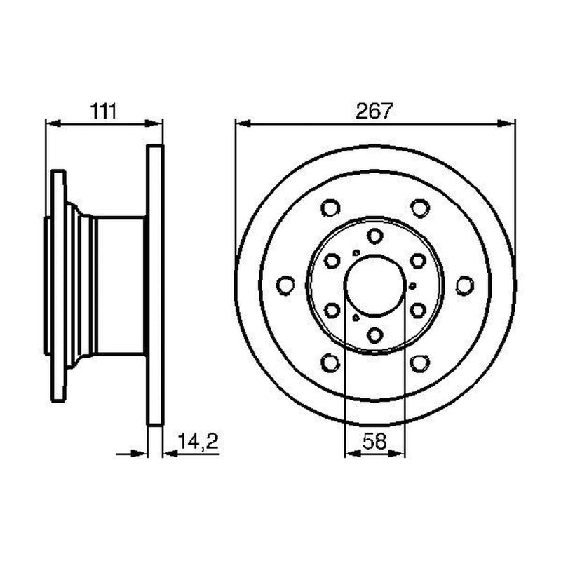 Bosch Front Brake Solid Discs & Pads fits Iveco Daily II 1989-1998