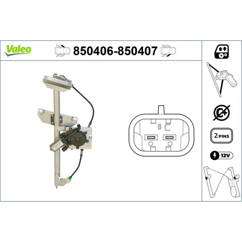 Valeo Electric Window Regulator Lifter Right Front 850407