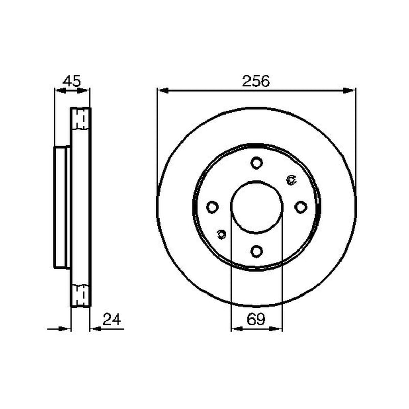 Bosch Front Brake Vented Discs & Pads fits Mitsubishi Carisma 1996-2006 1.6 1.9