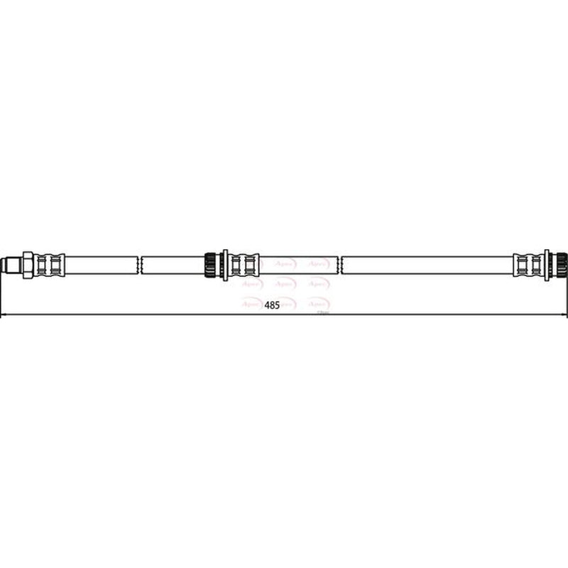 Apec Brake Hydraulic Hose Line Rear fits Mitsubishi Colt Czc VI 2006-2009 1.5