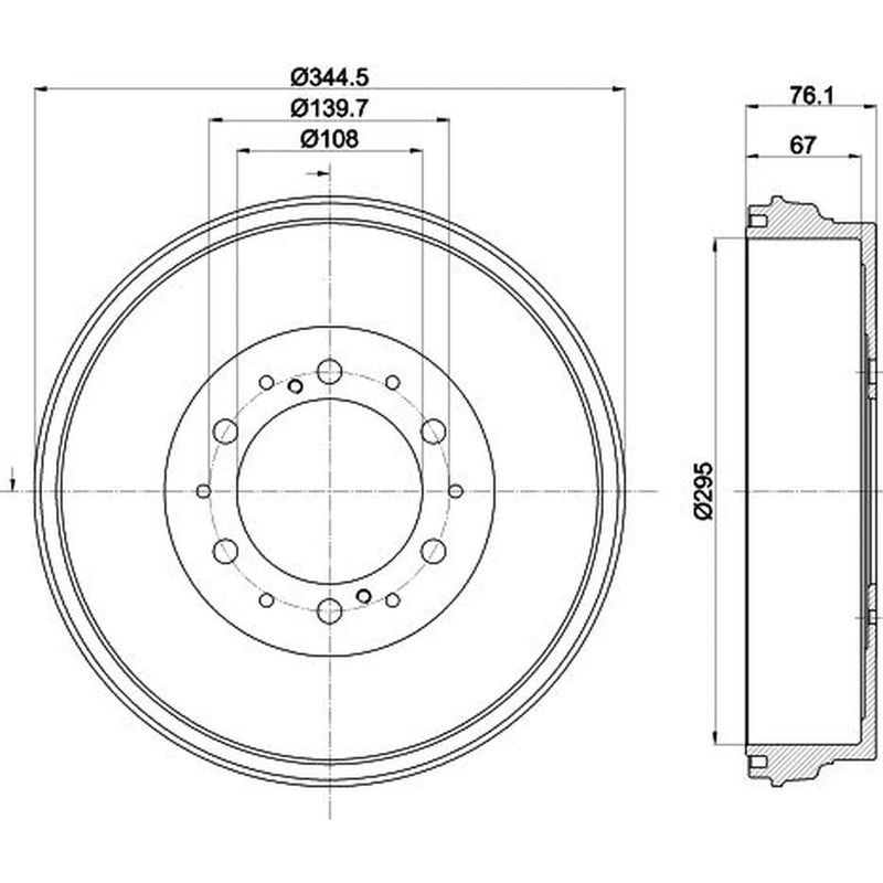 Mintex Brake Drum Assembly Rear fits Toyota Hilux Vigo VII Pickup 2005-2015