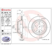 Brembo Rear Brake Discs & Pads fits VW Touareg 2002-2010 2.5 3.0 3.2 3.6 4.2 5.0