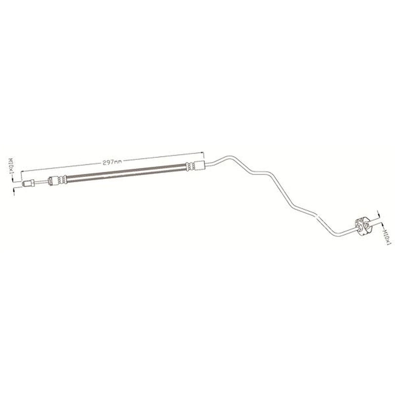 Juratek Brake Hydraulic Hose Line Rear Right fits Citroën C3 II 2009-2016