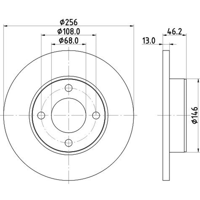 DON Front & Rear Brake Discs & Pads fits Audi 100 C3 1982-1990 1.8 2.0